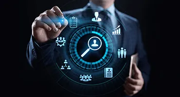 Ilustración: panel de control, lista de verificación y lupa de auditoría