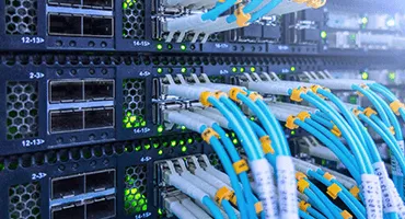 Illustration: patch rack, switches and network cabling